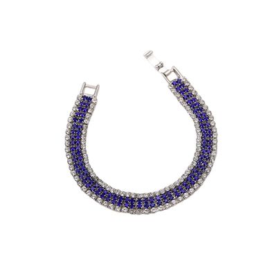 Caiyao Shiny Rhinestone Classic Tennis Bracelet Multicolor Fashion Bracelet for Women-Deep Blue