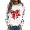 Funny Christmas Shirts For Women Plus Size Christmas Sweatshirts For Women 2024 Christmas Sweatshirt Long Sleeve Tops Pullover Crew Neck Blouse Xmas Sweaters Winter Clothes White 4X 5X view 1