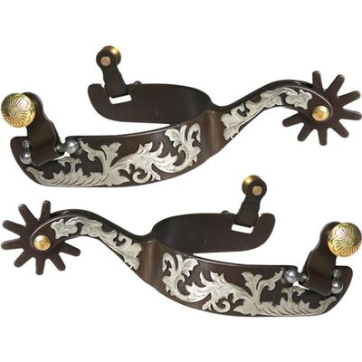 Horse Spurs Steel with Copper Spurs Anti-Rust Horse Racing Equipment Horse Riding Spurs West Cowboy Horse Boot Spurs