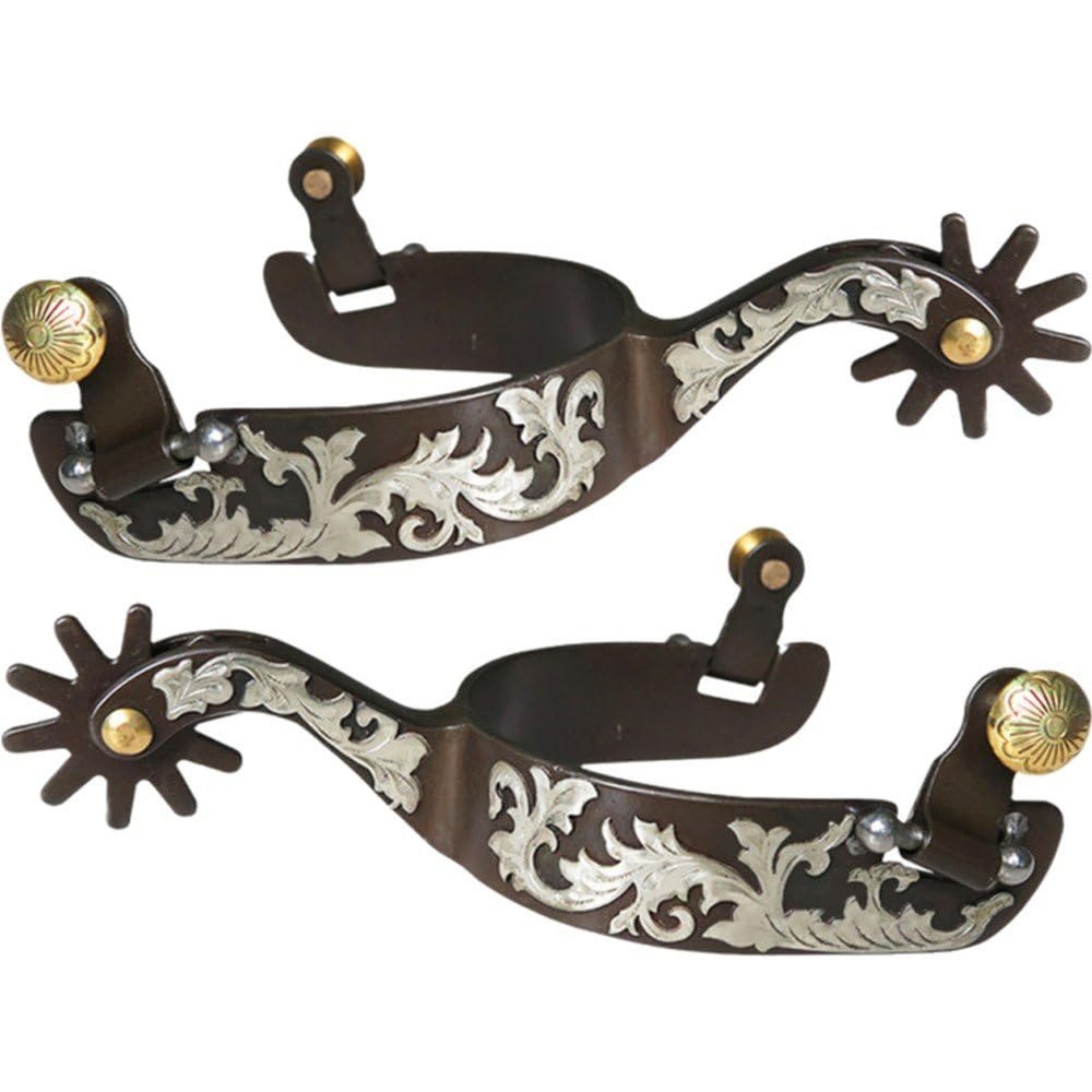 Horse Spurs Steel with Copper Spurs Anti-Rust Horse Racing Equipment Horse Riding Spurs West Cowboy Horse Boot Spurs