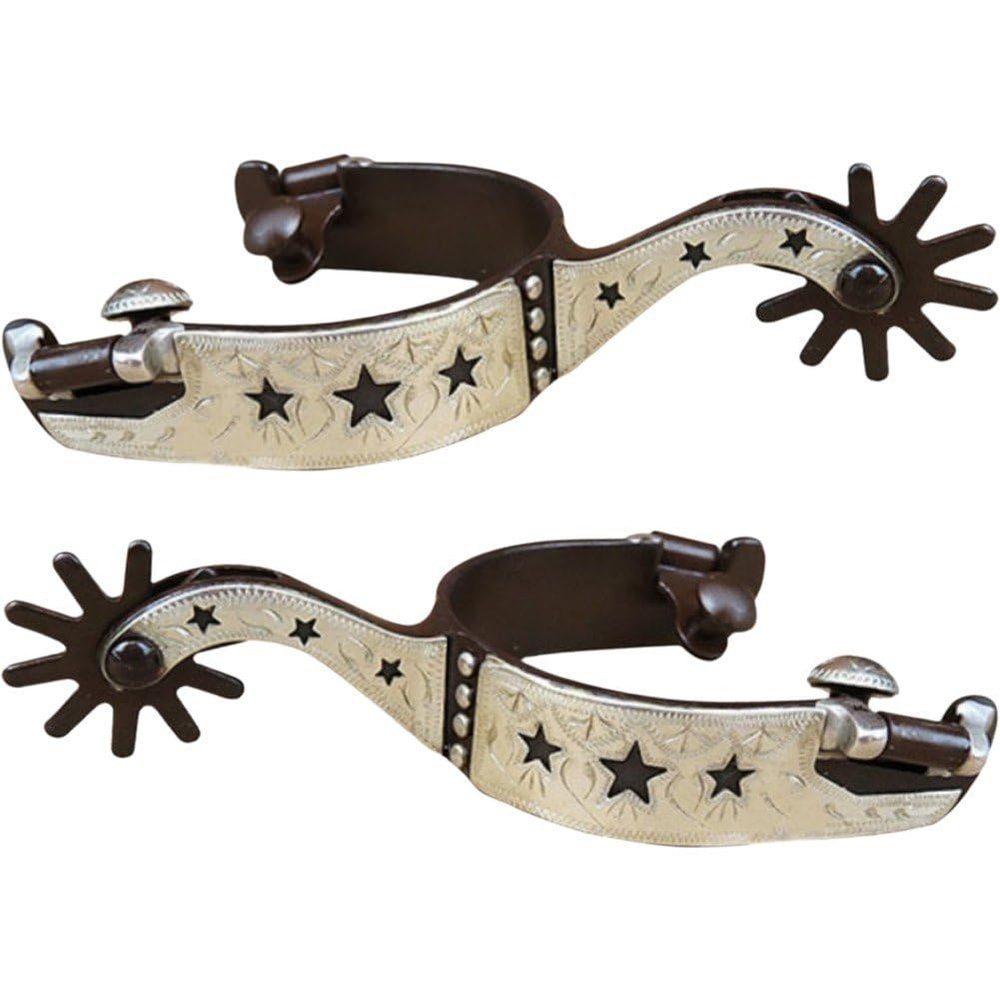 1 Pair Riding Boot Spurs Western Carbon Steel Cowboy Horse Spurs Gear for Equestrian Training Cowboy Spurs for Horse