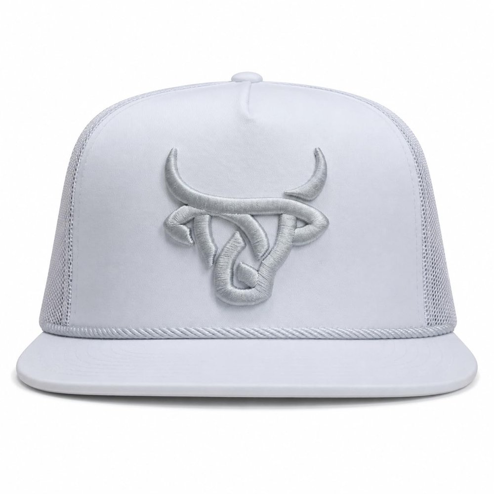 Lost Calf White 3D Logo Cattle Rope - Hats Cap