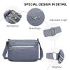 ETidy Casual Nylon Shoulder Bag For Women Waterproof Lightweight Crossbody Purse Hobo Bag (Purple Upgrade) view 4