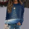 Womens Plus Size Christmas Sweatshirt T Shirts For Women 2024 Long Raglan Sleeve Tops Pullover Fall Winter Clothes Xmas Sweater Crewneck Blouse Blue Xl view 2