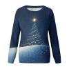Womens Plus Size Christmas Sweatshirt T Shirts For Women 2024 Long Raglan Sleeve Tops Pullover Fall Winter Clothes Xmas Sweater Crewneck Blouse Blue Xl view 4