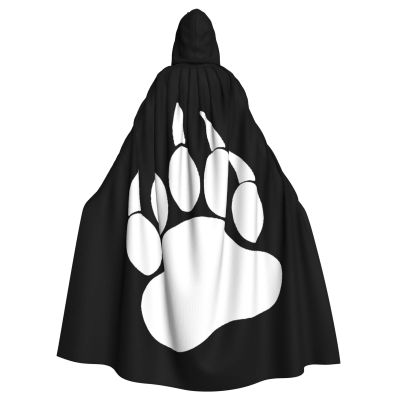 Gay Bear Pride Paw Hooded Cloak Adult Halloween Hooded Cape Party Decorative Cloak Black