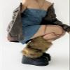 BWGHBH Women's Furry Leg Warmers Faux Fur Girl's Boot Covers Winter Warm Leg Cuffs For Party Christmas Costume Coffee Brown 40cm view 3