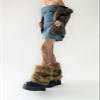 BWGHBH Women's Furry Leg Warmers Faux Fur Girl's Boot Covers Winter Warm Leg Cuffs For Party Christmas Costume Coffee Brown 40cm view 4