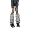 BWGHBH Women's Furry Leg Warmers Faux Fur Girl's Boot Covers Winter Warm Leg Cuffs For Party Christmas Costume Blue Grey 20cm view 1