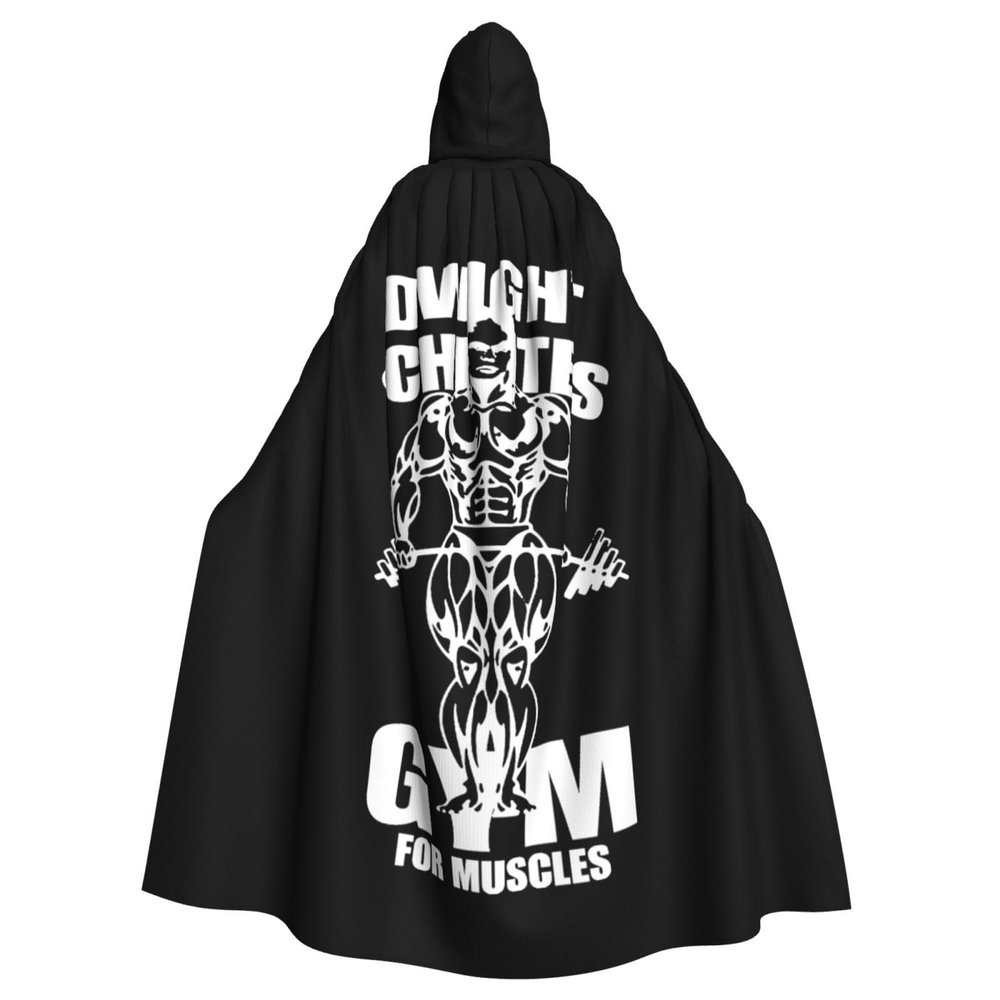 OKLRYNBV Dwight Schrute'S Gym for Muscles Hooded Cloak Adult Halloween Hooded Cape Party Decorative Cloak Black