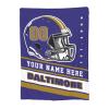 Custom Baltimore Blanket Personalized Football Throw Blankets Customized Any Name and Number Blankets Soft Flannel Blankets for Men Women Teen Adults view 1
