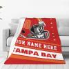 Custom Tampa Bay Blanket Personalized Football Throw Blankets Customized Any Name and Number Blankets Soft Flannel Blankets for Men Women Teen Adults view 3