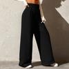 Women's Y2K High Waisted Sweatpants - Lightweight, Comfy Joggers with Pockets & Drawstring - Casual, Loose Fit, Straight Leg Winter Pants view 3