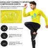 SPVISE Yellow Turtleneck Compression Shirt Men Long Sleeve Dry Fit Athletic Gear Base Layer Undershirt for Running Basketball view 4
