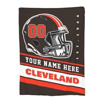 Custom Cleveland Blanket Personalized Football Throw Blankets Customized Any Name and Number Blankets Soft Flannel Blankets for Men Women Teen Adults