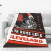 Custom Cleveland Blanket Personalized Football Throw Blankets Customized Any Name and Number Blankets Soft Flannel Blankets for Men Women Teen Adults view 3