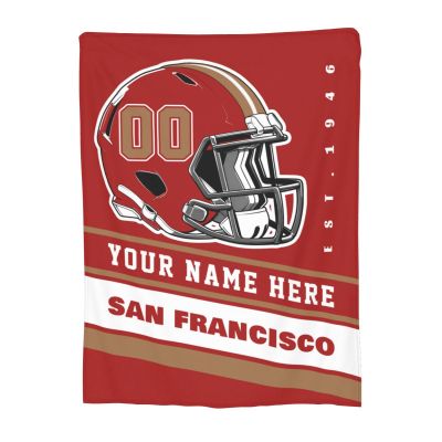 Custom San Francisco Blanket Personalized Football Throw Blankets Customized Any Name and Number Blankets Soft Flannel Blankets for Men Women Teen Adults