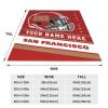 Custom San Francisco Blanket Personalized Football Throw Blankets Customized Any Name and Number Blankets Soft Flannel Blankets for Men Women Teen Adults view 2