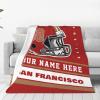 Custom San Francisco Blanket Personalized Football Throw Blankets Customized Any Name and Number Blankets Soft Flannel Blankets for Men Women Teen Adults view 3