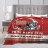 Custom San Francisco Blanket Personalized Football Throw Blankets Customized Any Name and Number Blankets Soft Flannel Blankets for Men Women Teen Adults view 4