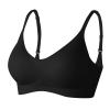 Womens Push Up Everyday Bras Comfortable Wireless Bralettes V Neck Seamless Bra Smooth Brassiere Wireless Bra Black view 2