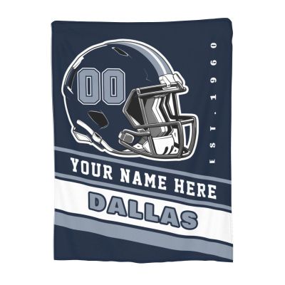 Custom Dallas Blanket Personalized Football Throw Blankets Customized Any Name and Number Blankets Soft Flannel Blankets for Men Women Teen Adults