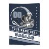 Custom Dallas Blanket Personalized Football Throw Blankets Customized Any Name and Number Blankets Soft Flannel Blankets for Men Women Teen Adults view 1
