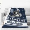 Custom Dallas Blanket Personalized Football Throw Blankets Customized Any Name and Number Blankets Soft Flannel Blankets for Men Women Teen Adults view 3