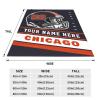Custom Chicago Blanket Personalized Football Throw Blankets Customized Any Name and Number Blankets Soft Flannel Blankets for Men Women Teen Adults view 2