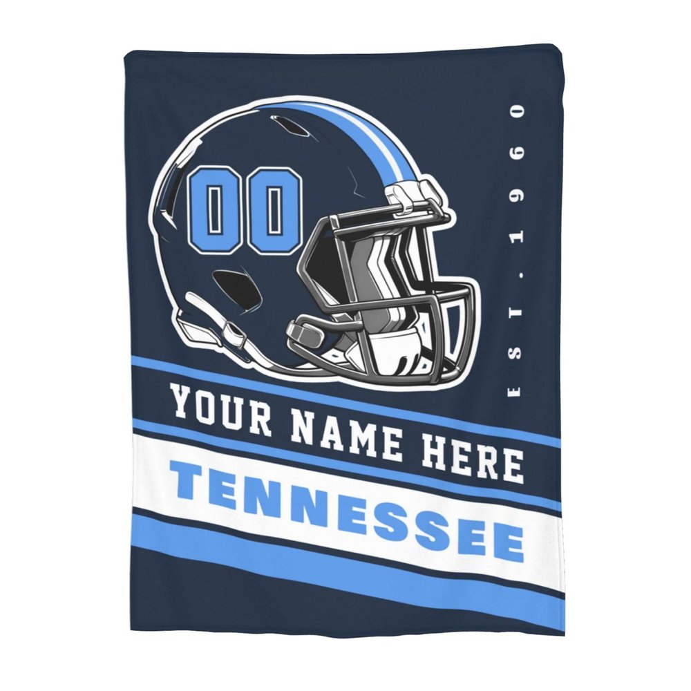 Custom Tennessee Blanket Personalized Football Throw Blankets Customized Any Name and Number Blankets Soft Flannel Blankets for Men Women Teen Adults