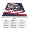 Custom New England Blanket Personalized Football Throw Blankets Customized Any Name and Number Blankets Soft Flannel Blankets for Men Women Teen Adults view 2
