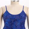 AFAVOM Women's Latin Dance Sequin Fringe Bodysuit Sparkle Music Festival Rave Outfit Glitter Concert Cami Leotard Shiny Cocktail Clubwear Party Jumpsuit Jazz Cha Cha Dancing Romper Dress Blue XL view 4