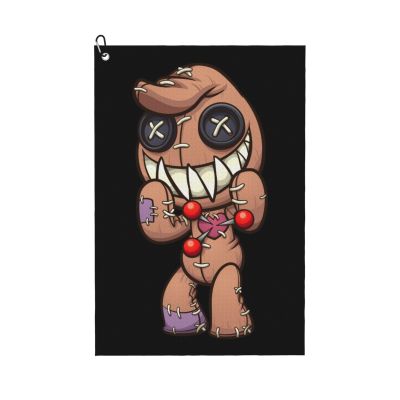 ASEDFGT Cartoon Voodoo Doll Golf Towel 16 x 24 Inch Golf Towels for Golf Bags Polyester Golf Towel with Carabiner Clip Men and Women Golf Accessories