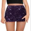 CharmWM Girls Sequin Skirt Kids Fashion High Waisted Sparkle Glitter Party Short Dress Mini Skirts 5-14 Years Purple view 1