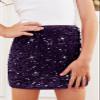 CharmWM Girls Sequin Skirt Kids Fashion High Waisted Sparkle Glitter Party Short Dress Mini Skirts 5-14 Years Purple view 2