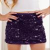 CharmWM Girls Sequin Skirt Kids Fashion High Waisted Sparkle Glitter Party Short Dress Mini Skirts 5-14 Years Purple view 4
