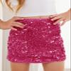 CharmWM Girls Sequin Skirt Kids Fashion High Waisted Sparkle Glitter Party Short Dress Mini Skirts 5-14 Years Rose Red view 4