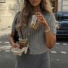 Cable Knit Short Sleeve Cardigans for Women Vintage Button Down Sweaters Casual Going Out Tops(Light Gray,M) view 3