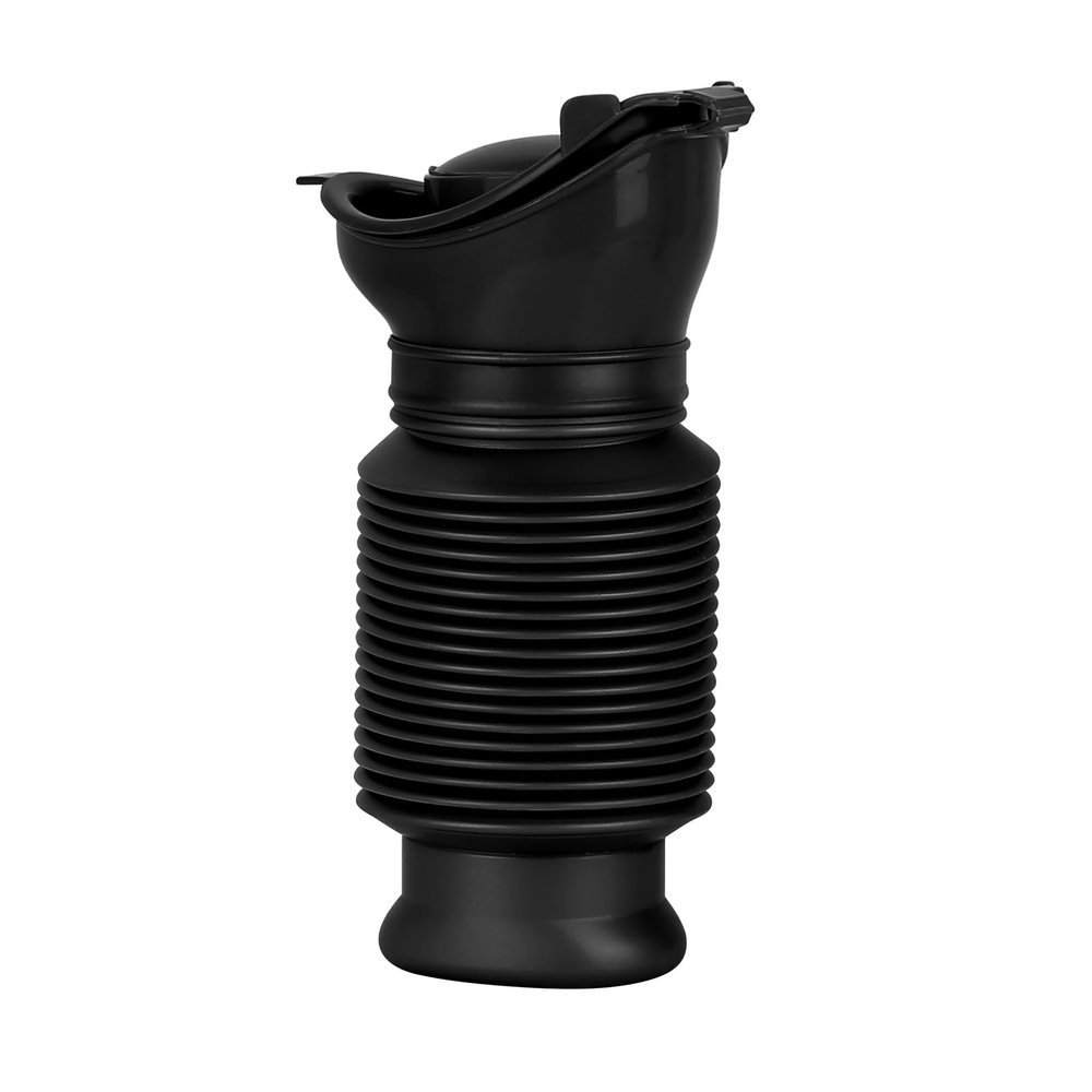 Portable Travel Urinal, Collapsible Urinals for Men and Women, Reusable Kids Potty, Personal Pee Bottle for Outdoor Camping, Long Road Trip and in Traffic, Black
