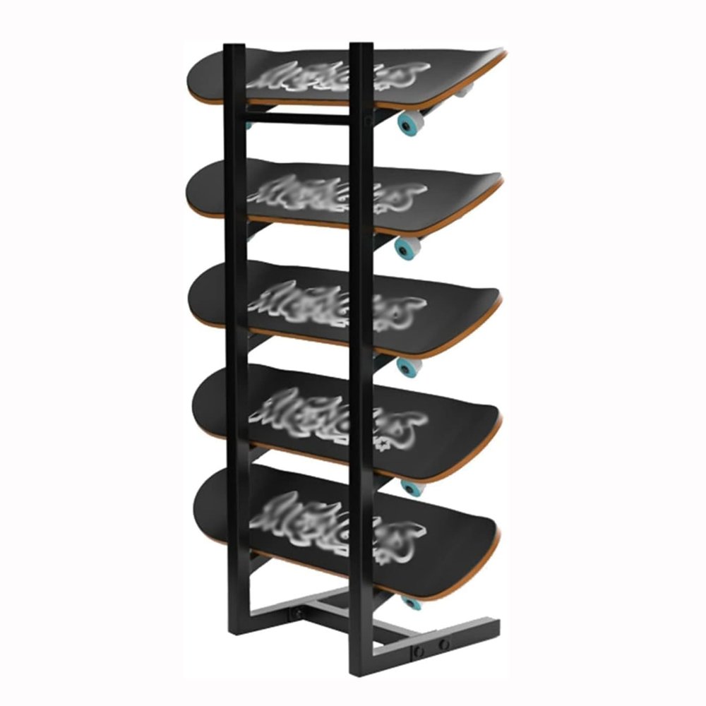 5-Tiers Metal Snowboard Storage Rack, Home Gym Organize Holder, Standing Metal Snowboard Storage Rack, Floor Display Stand for Garage/Shop,Black