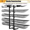 5-Tiers Metal Snowboard Storage Rack, Home Gym Organize Holder, Standing Metal Snowboard Storage Rack, Floor Display Stand for Garage/Shop,Black view 3
