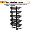 5-Tiers Metal Snowboard Storage Rack, Home Gym Organize Holder, Standing Metal Snowboard Storage Rack, Floor Display Stand for Garage/Shop,Black view 4