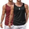 COOFANDY Men Workout Tank Tops Lightweight No Sleeve Muscle Shirt Square Neck Tank Top Men Muscle Wine Red S view 1