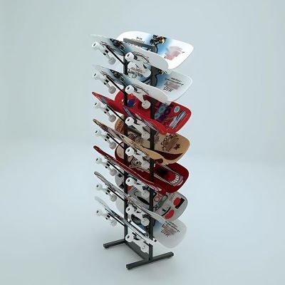 Home Gym Organize Holder, 7 Tier Snowboard Storage Holder, Ski Rack | Wakeboard Rack, Skateboard Organizer Rack, Standing Metal Snowboard Storage Rack, Floor Display Stand for Garage/Shop