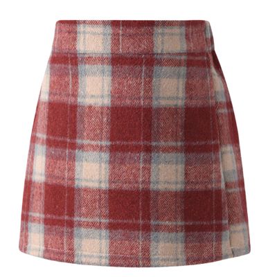 Plaid Mini Skirts for Girls Baby Elastic High Waisted Fall Winter Wool Bodycon Pencil Skirts Classic A-Line Tartan Uniform School Skirt 2025