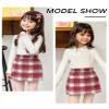 Plaid Mini Skirts for Girls Baby Elastic High Waisted Fall Winter Wool Bodycon Pencil Skirts Classic A-Line Tartan Uniform School Skirt 2025 view 2
