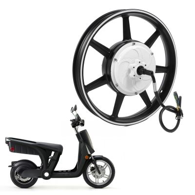 Brilluxa Brushless Hub Motor, Electric Wheel Motor, Dual Hall DC Motor, 16in 48V72V 8002000W Disc Brake Hub Compatible with Scooter Motorcycle EBike (White)