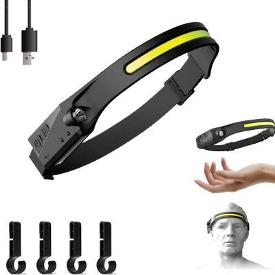 NNGXFC Light Head Torch, Light Led Headband, Rechargeable USB C Lightweight Headlamp, Lightweight Waterproof Head for Camping Running Fishing (1PC)