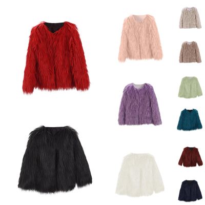 Betadog Kids Baby Girls Long Sleeve Furry Coat Faux Coat Jacket Winter Thick Warm Coat Outwear Clothes (Wine, 3-4 Years)