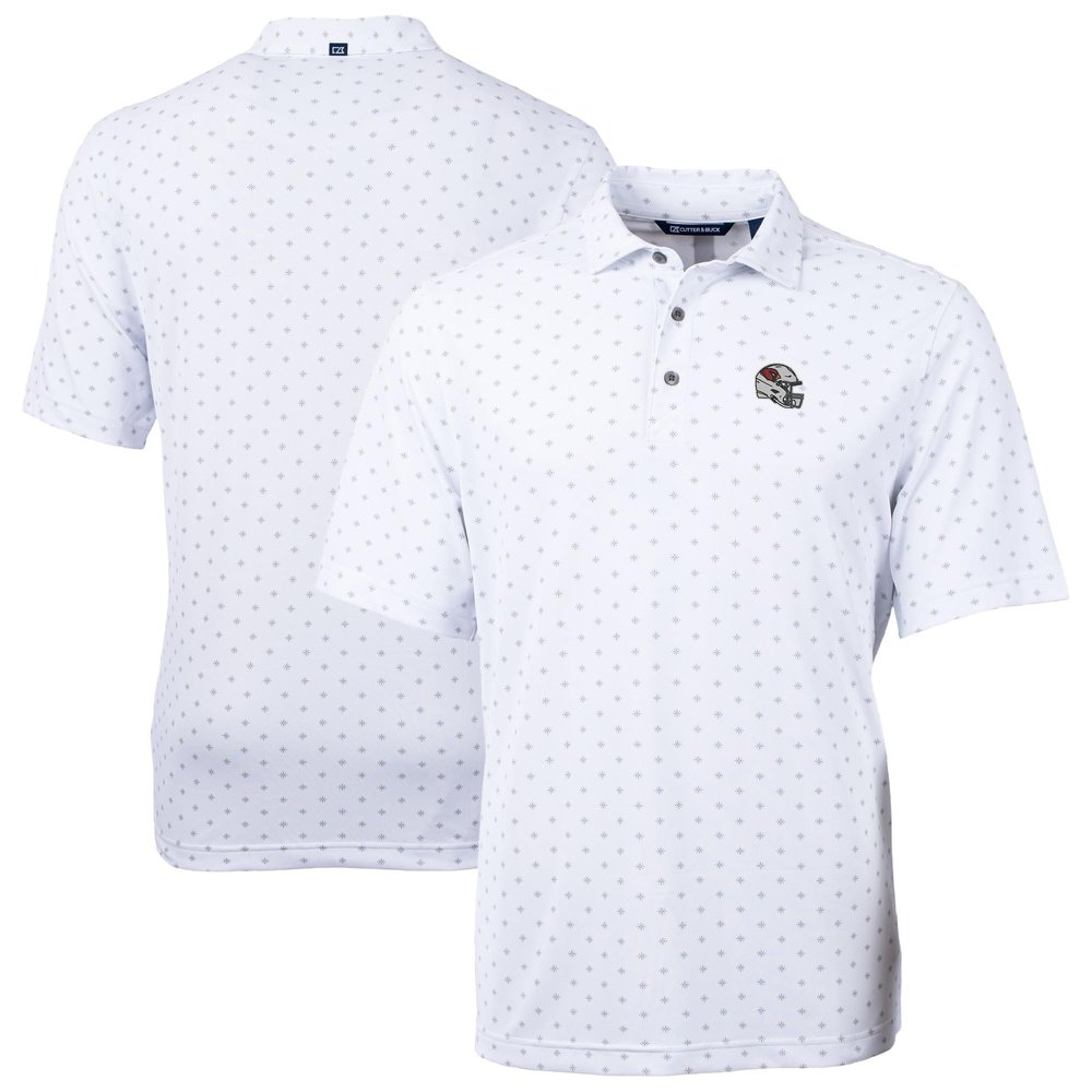 Cutter & Buck Men's White Arizona Cardinals Big & Tall Virtue Eco Pique Tile Print Recycled Drytec Polo